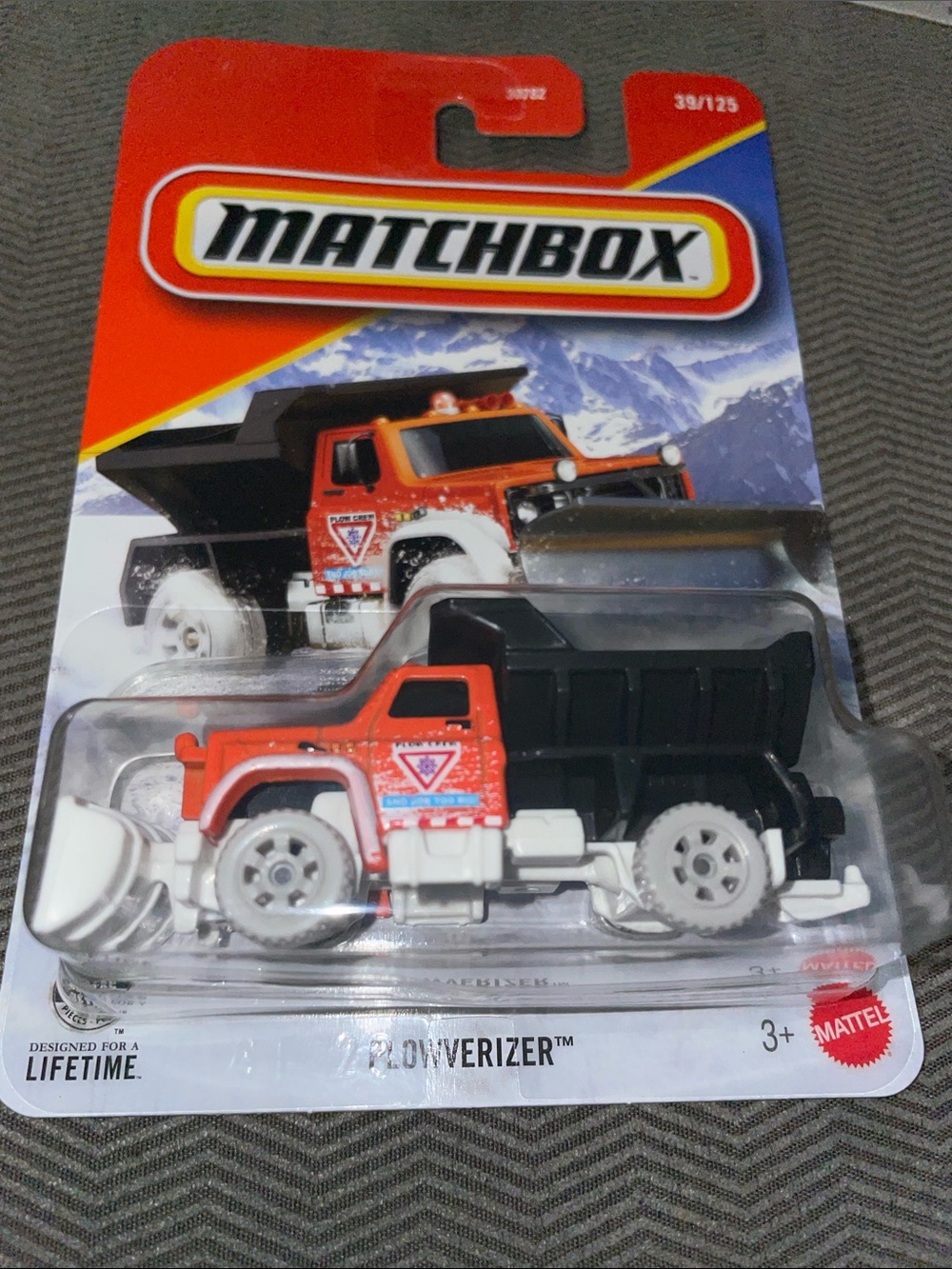 Snow Plow Truck Matchbox Orange, Black and White Snowplow Dump Truck Toy